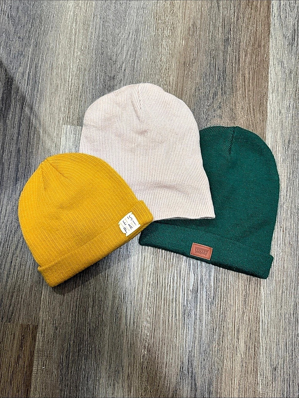 Beanie Hat Set in Yellow, Pink & Green